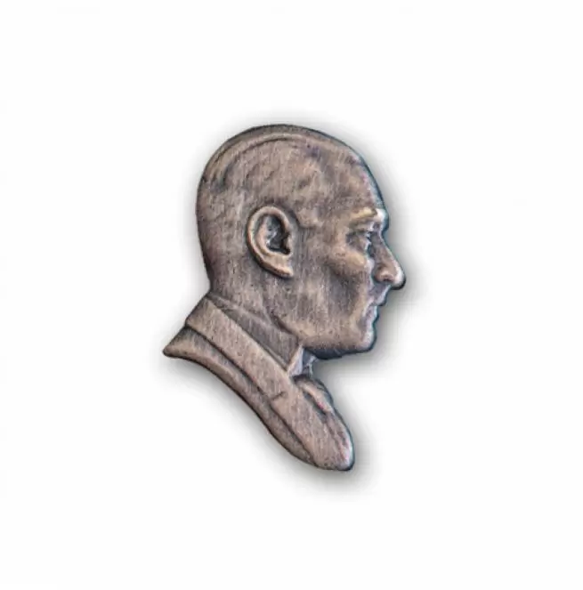 Ataturk Badge Silver Plated