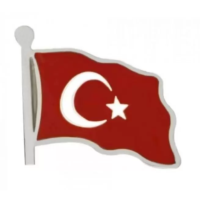 Waving Turkish Flag Badge (6) 