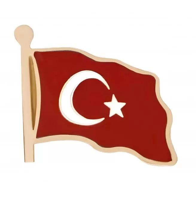 Wavıng Turkısh Flag Badge (7)