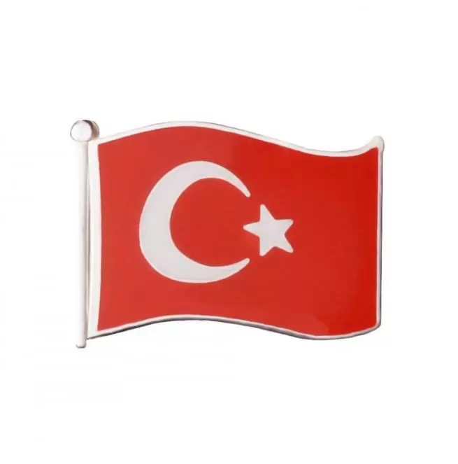 Waving Turkish Flag Badge (3) 