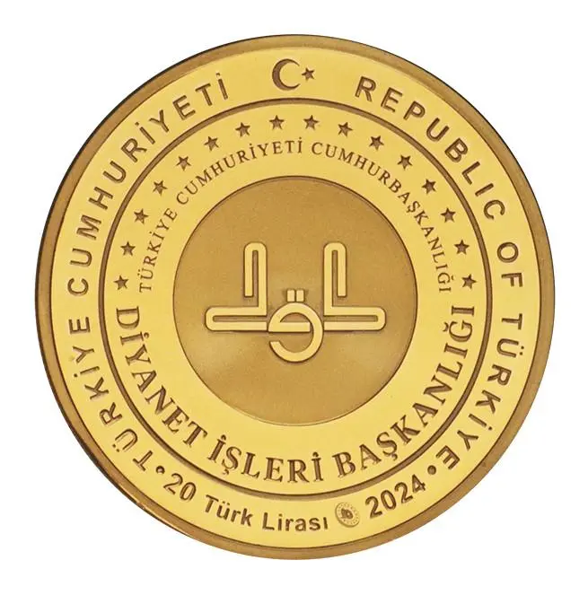 Diyanet İşleri Başkanlığı'nın 100. Yılı Gümüş Üzeri Altın Kaplama Hatıra Parası
