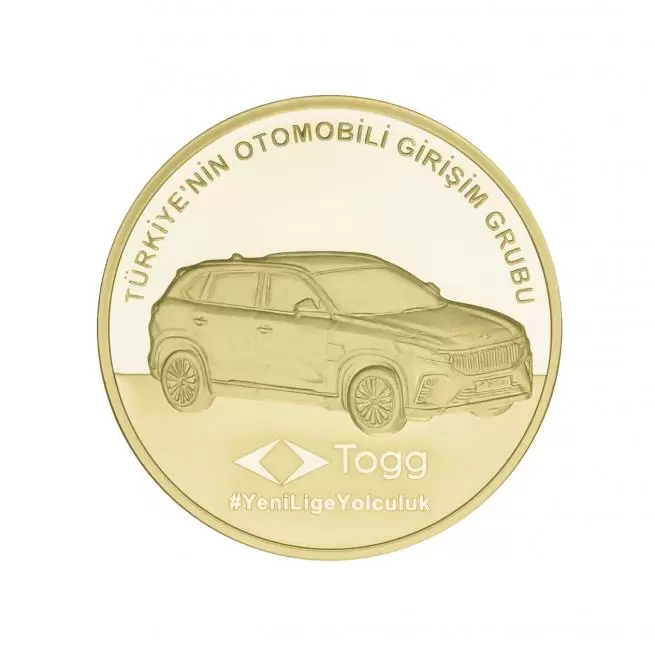 TOGG Bronz Üzeri Altın Kaplama Hatıra Parası 