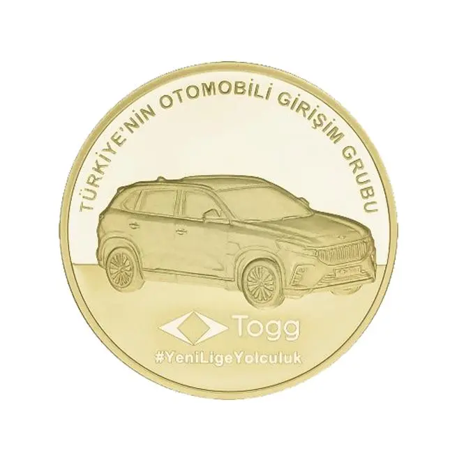Türkiye'nin Otomobili Girişim Grubu Gümüş Üzeri Altın Kaplama Hatıra Parası 