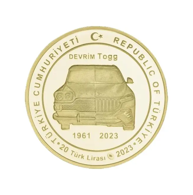 Türkiye'nin Otomobili Girişim Grubu Gümüş Üzeri Altın Kaplama Hatıra Parası 